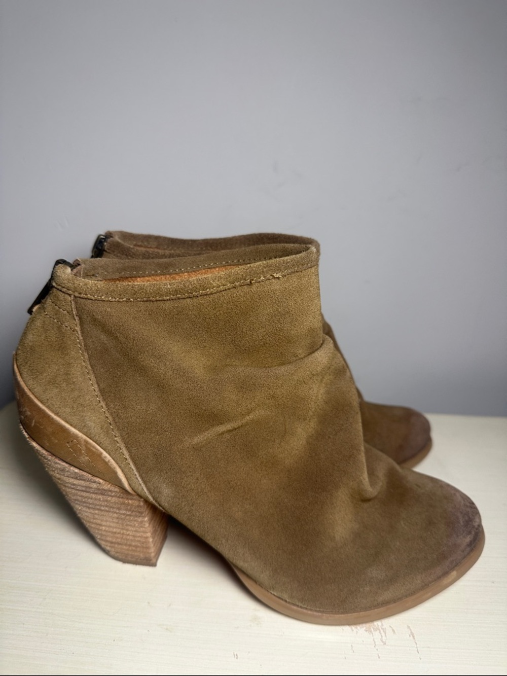 Naughty Monkey leather Taupe Suede Women’s Ankle Booties